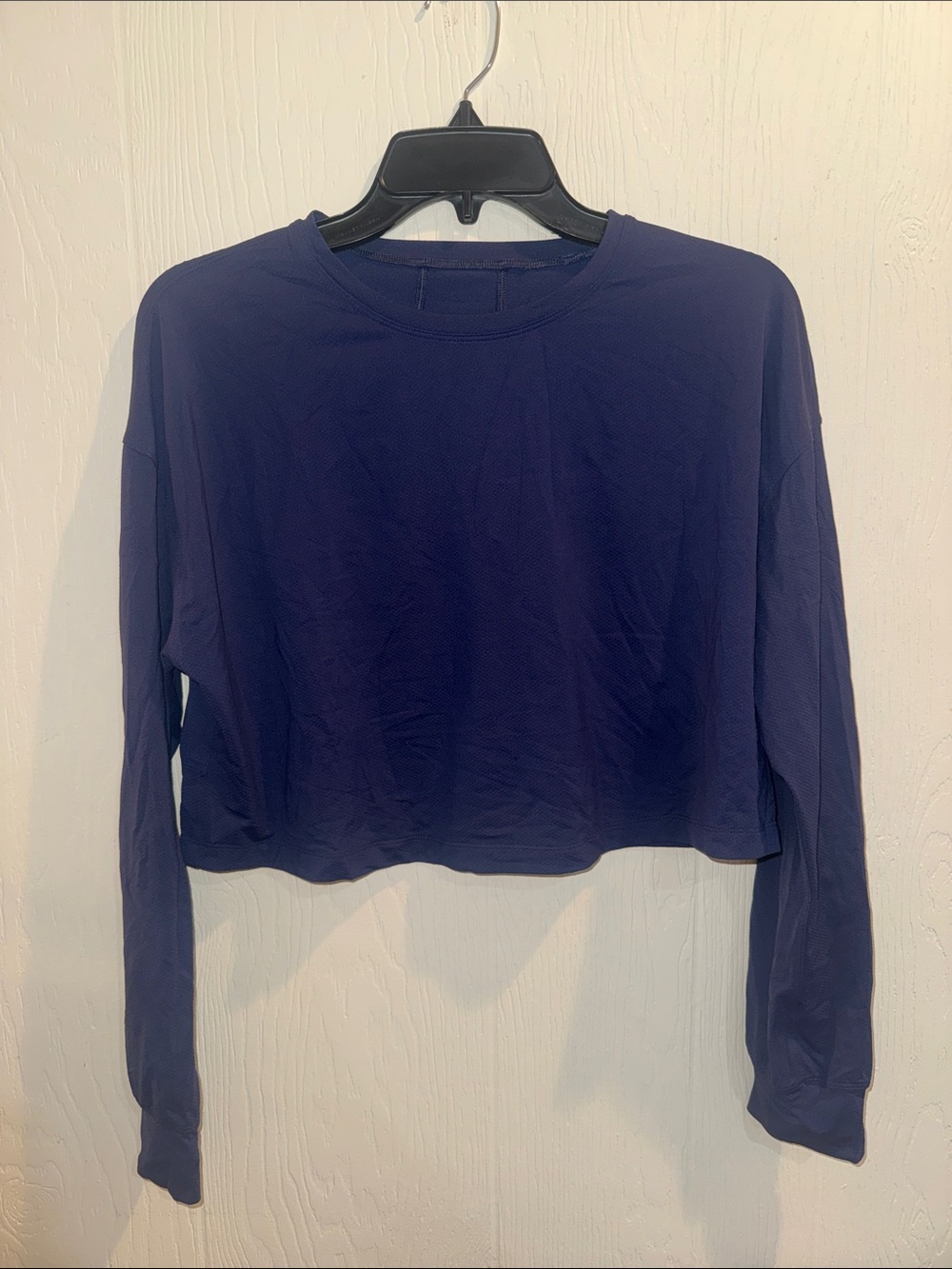lululemon athletica Navy Cropped Long-Sleeve Crew Top